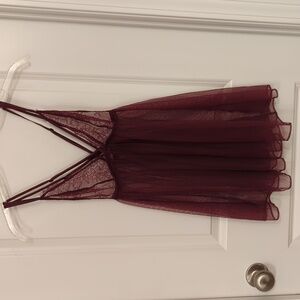 Victoria's Secret burgandy babydoll cross back